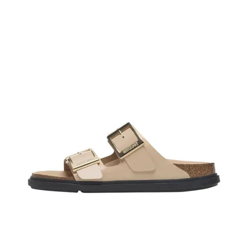 Birkenstock Arizona Резиновая подошва устойчивая к истиранию шлепанцы женские бежевые обычный крой свободный