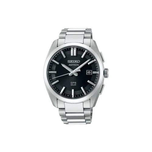 SEIKO Astron Series Солнечный Кварцевый Механизм Титан Ремешок Часы 41 мм Мужские Часы Черный Циферблат