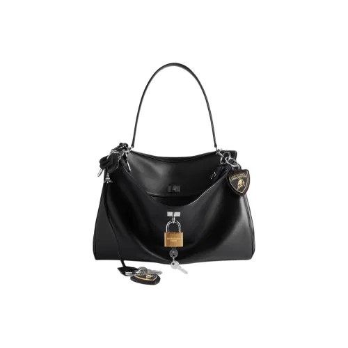 Balenciaga AUTOMOBILI LAMBORGHINI Коллаборация Rodeo Телячья кожа Сумка через плечо Сумка Большая Мужская Черная