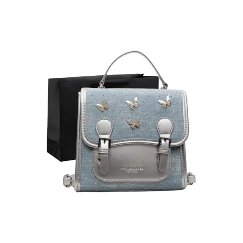 PINK·LAND Ткань Рюкзак Женские Небесно-синий Джинсовый синий Черный