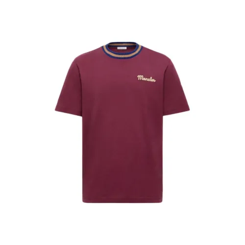 Moncler Бордо Красный Мужские T-рубашки