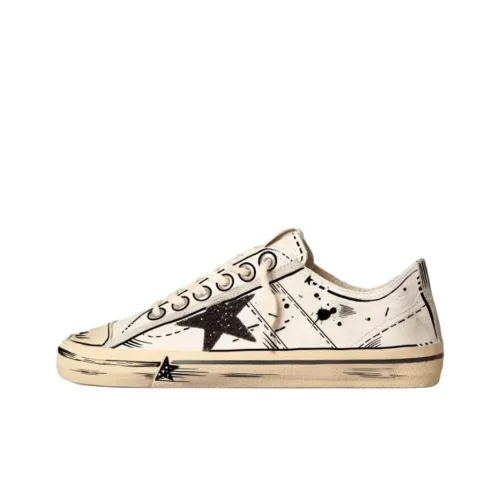 Golden Goose V Star Low-Top Canvas Shoes Beige Women's