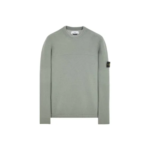 STONE ISLAND Шалфейно-зеленый Мужской Трикотаж