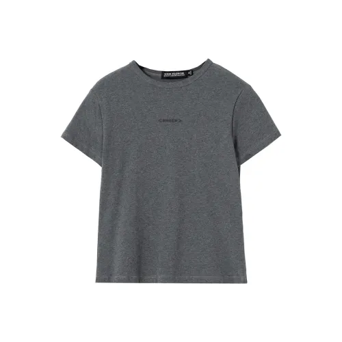 SOON FLOWER Стандартная T-рубашка Женская Серого цвета