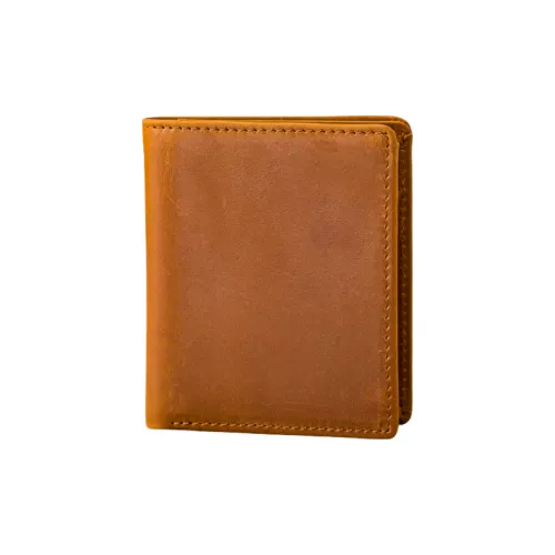 Back Step Top Grain Cow Leather Натуральная кожа Кошелек Унисекс Коричневый Кофейный