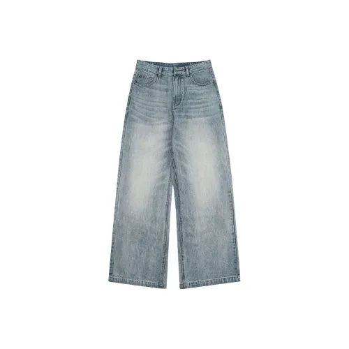 SHEXIU Светло-синие Унисекс Джинсы