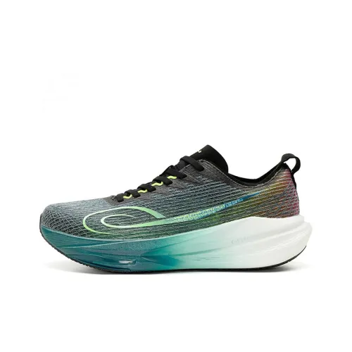 QIAODAN Амортизация и Дышащий Низкий Топ Тест физической подготовленности Экзамен физической подготовленности Беговые кроссовки для гонок Мужской Черный Зеленый