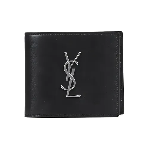 SAINT LAURENT Гладкая кожа Кошелек Мужской Черный