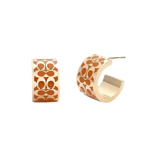 COACH Эмаль Серьги Унисекс Оранжевый