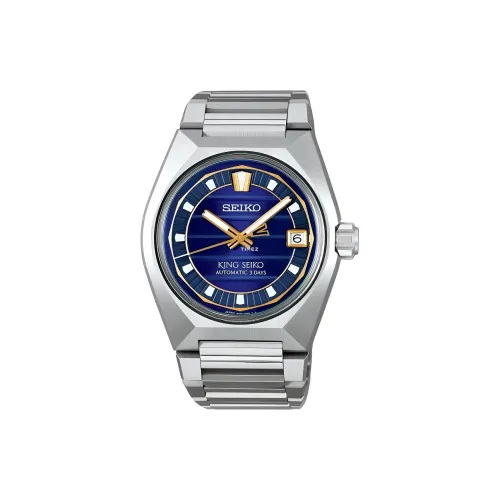 SEIKO Механизм с ручным заводом часы из нержавеющей стали ремешок 41 мм мужские часы синий циферблат