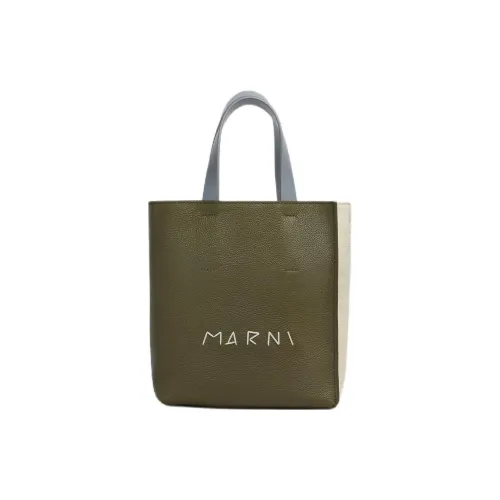 Marni Museo Телячья кожа Тоут Сумка Сумка для покупок Сумка на плечо Сумка Мини Женская Темно-зеленая