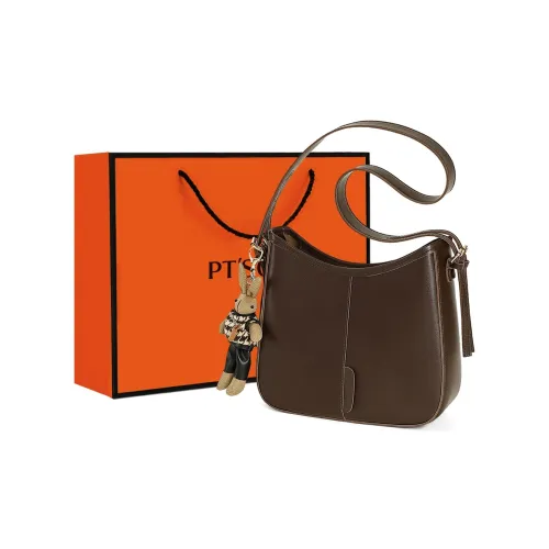 PT'SON Сумка через плечо из синтетической кожи обычная женская кофейного цвета