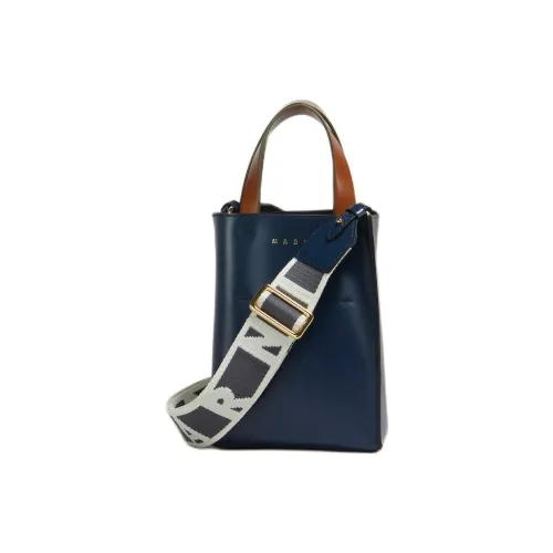 Marni Museo Телячья кожа Сумка через плечо Сумка Мини Женская Синяя и Коричневая