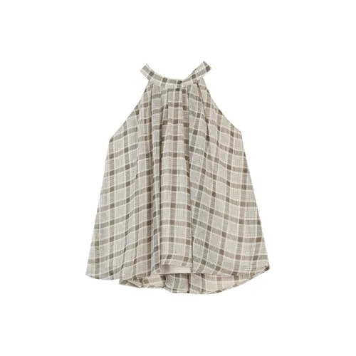 Elle Кофейная клетка Женские Рубашки