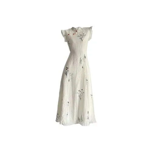 SNZX Абрикосовый Белый с Кружево Вверх On Обхват талии Женские Платья без рукавов