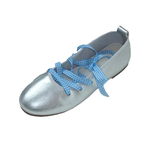 Mooreyu Atelier Туфли Мэри Джейн с плоской подошвой 1,1 см женские серебряные