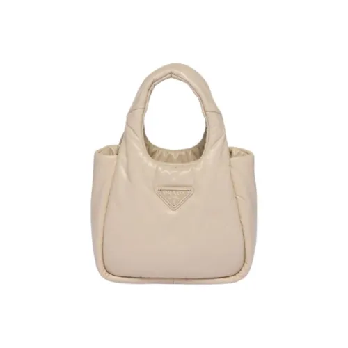 PRADA Triangle Leather Bag Small Women's Desert Beige