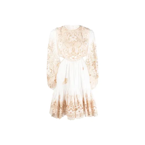 Zimmermann FW22 Платье Женское Белое