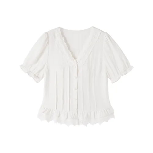 XIANGYING Цапельно-белый Женские Рубашки