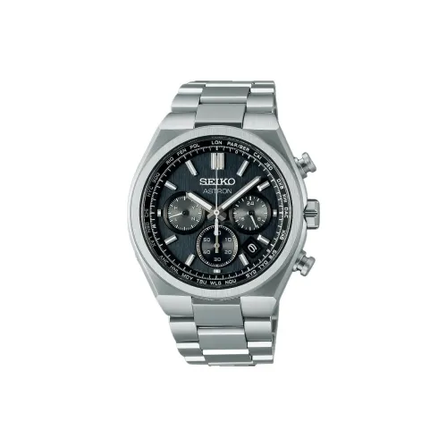 SEIKO Astron Солнечный Кварцевый Механизм Титан Ремешок Часы 41,3мм Мужские Часы Серый Циферблат