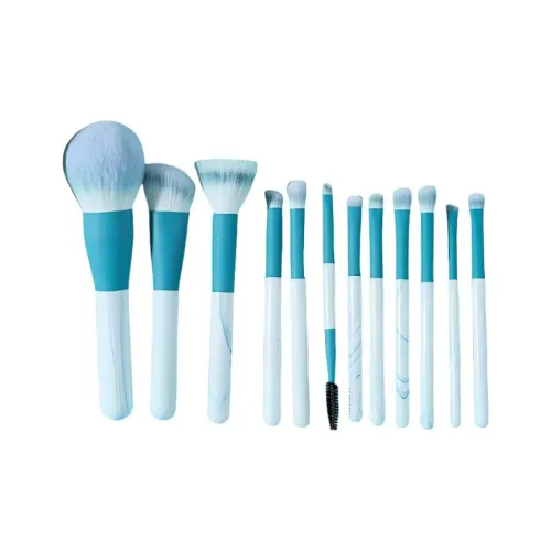 YUMOYUAN Цветочный Лазурь Набор Кистей для Макияжа Основа Смешанная Двенадцать