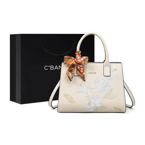 C°BANNER Коровья кожа Тоут Сумка Сумка для покупок Сумка среднего размера Женская Экрю