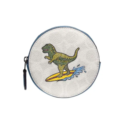 COACH Coin Case Женские Синий и Белый Монограмма