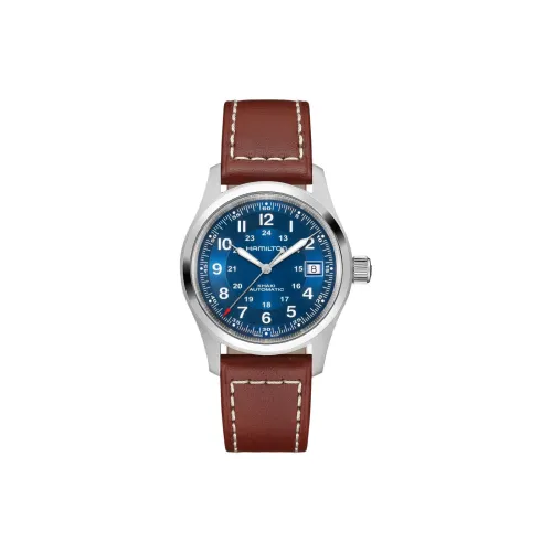 HAMILTON Khaki Field Series Автоматический Механический Механизм Унисекс Часы 38 мм Синий Циферблат