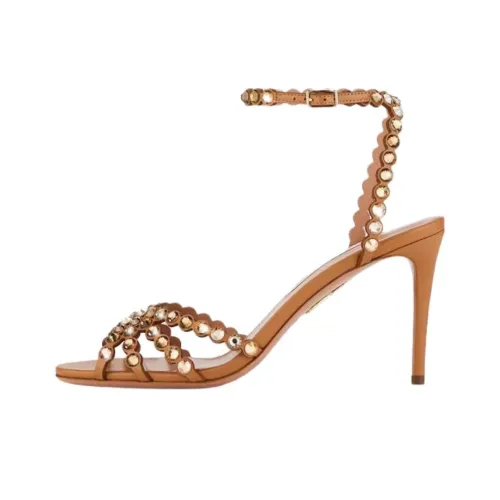 AQUAZZURA Tequila One Ремень Сандалии 8,5 см Женские Коричневый