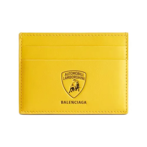 Balenciaga AUTOMOBILI LAMBORGHINI Коллаборация Телячья кожа Держатель для карт Стандартный Мужской Желтый