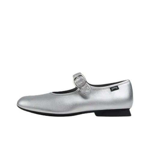 CAMPER Casi Myra Грубый каблук Туфли Мэри Джейн Женские Серебряные