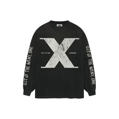 Fear of GOD Barriers Collaboration Серый Черный Унисекс Т-Рубашки