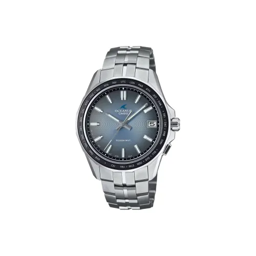 CASIO RETRO TONE Collection Солнечный кварцевый механизм Титан Ремешок Часы Мужские Циферблат Синий