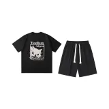 Чёрный топ + чёрные шорты