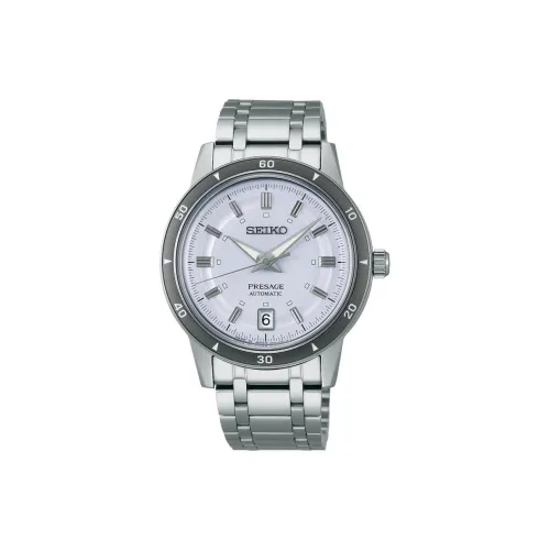SEIKO Presage Navigation Автоматический Механический Механизм Нержавеющая Сталь Ремешок Часы 46,2 мм Мужские Часы Серебристый Циферблат
