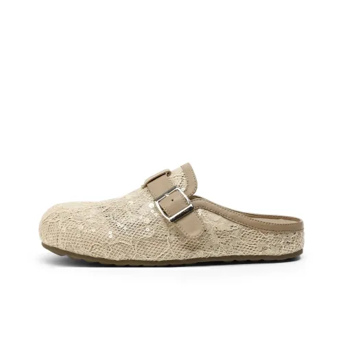 BOERDIQI Резиновая подошва Череп Устойчивые к истиранию Домашние тапочки Женские Абрикос