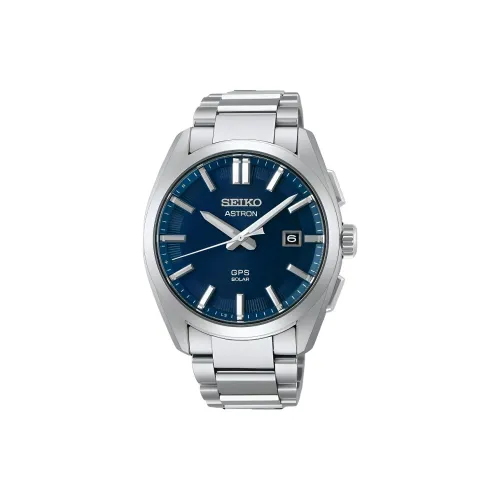 SEIKO Astron Series Кварцевый механизм Титан Ремешок Часы 41 мм Мужские часы Синий циферблат