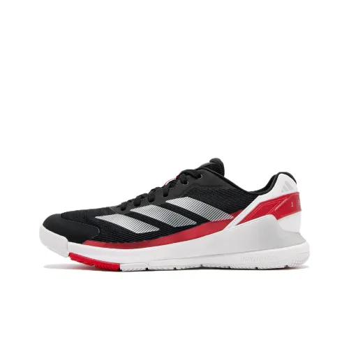 Adidas Crazyquick Padel Slip Resistant Abrasion Resistant Низкий Топ Кроссовки для тенниса Унисекс Черный Белый