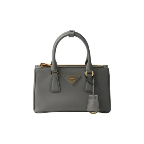 PRADA Saffiano Телячья кожа Одно плечо Сумка Мини Женская Сланцево-серый