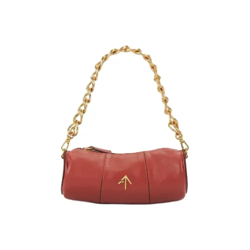 Manu Atelier Цилиндр Кожа Сумка Сумка через плечо Мини Женская Темно-красный Цвет