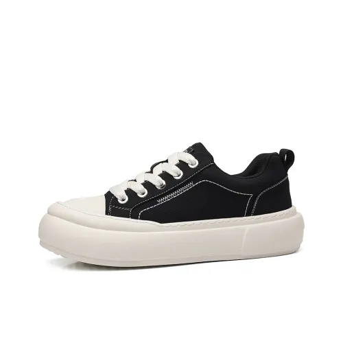 KAD Low-Top Canvas Shoes Black White Men's
