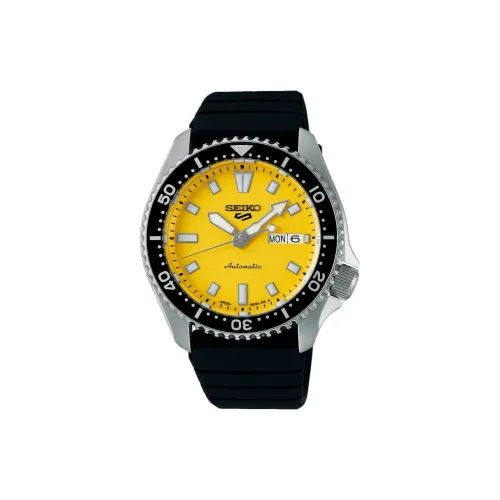 SEIKO Автоматический Механический Механизм Мужские Часы 46 мм Желтый