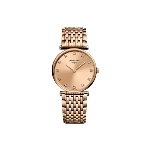 LONGINES Classic Collection Кварцевый механизм Женские часы 29 мм Золотой циферблат Корпус из нержавеющей стали