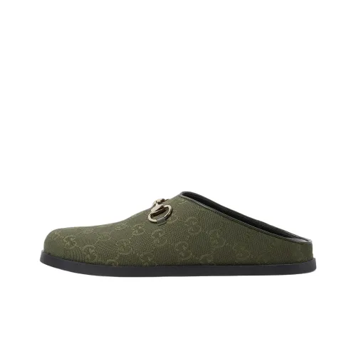 GUCCI Пряжка Horsebit Домашние тапочки Женские Зеленый