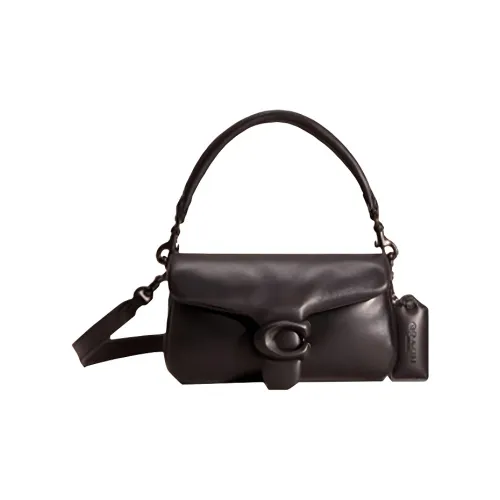 COACH Pillow Напп Кожа Подушка Сумка Сумка через плечо Женская Черная