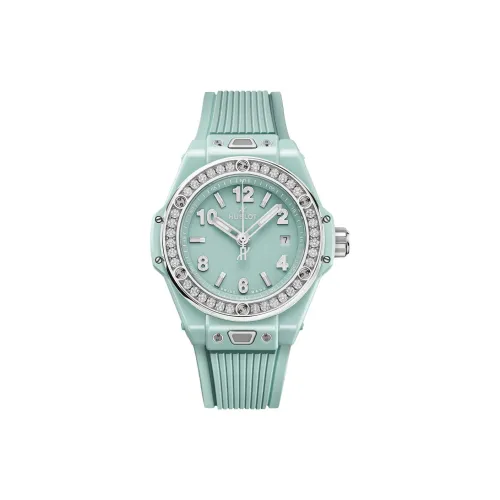 HUBLOT Big Bang Автоматический Механический Механизм Женские Часы 33 мм Зеленый Циферблат Керамические Оправы Часов Резиновый Ремешок