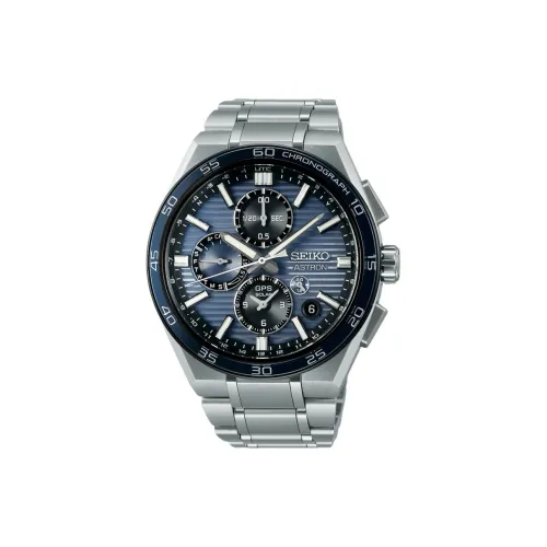 SEIKO Astron Series Кварцевый механизм Титан Ремешок Часы 44,1 мм Мужские часы Синий циферблат