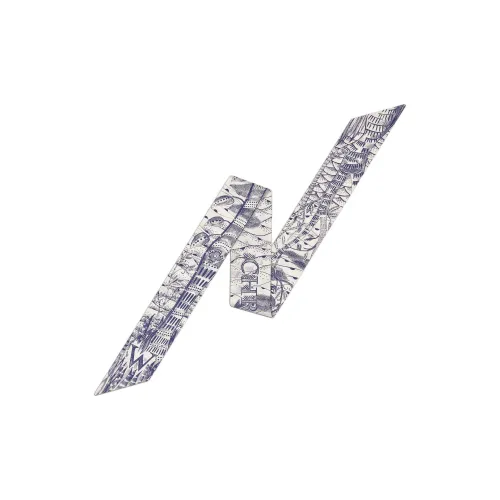 DIOR Шарфы из шелка Тутовый Унисекс Синий