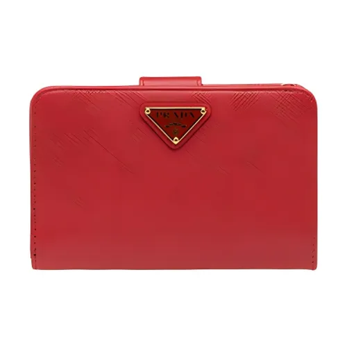 PRADA Saffiano Телячья кожа Кошелек Женские Красный