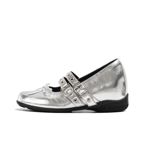 Old Meow Платформа Туфли Мэри Джейн Женские Серебряные